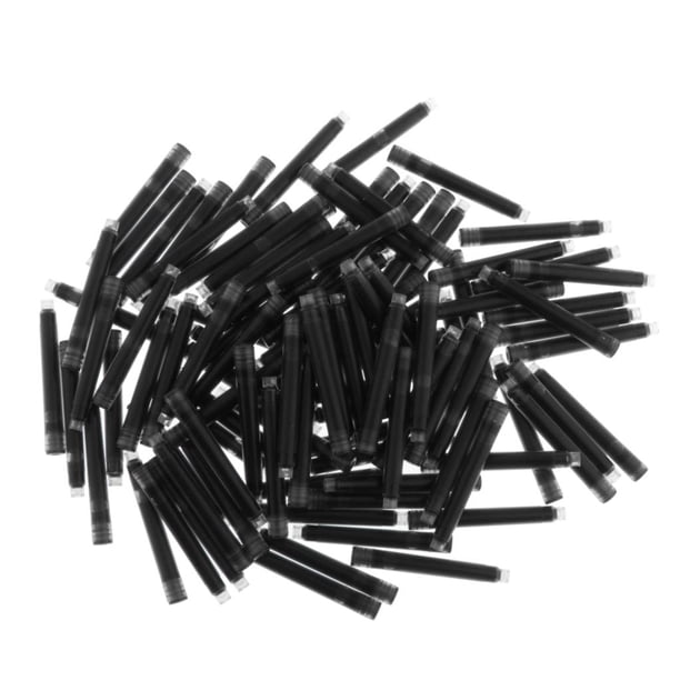 100 cartuchos de tinta para pluma estilográfica - Tamaño estándar internacional - Desechables Negro 3.4mm