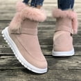 thumbnail image 4 of Winter Warmth Faux Fur Snow Boots Women 2024 Faux Suede Warm Plush Ankle Boots Woman Lightweight Non Slip Cotton Shoes Plus Size (Gray,41), 4 of 6