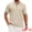 Beige, variant on DARING DIVA Men's Textured Zip Up Ribbed Hem Short Sleeve Golf Polo Shirts S White