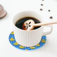 thumbnail image 5 of Gaeub Cute Yellow Rubber Ducks Print 4 Pcs Leather Coasters for Drinks ,Drink Coasters Sets,Drink Table Cup Coasters for Living Room Kitchen Coffee Decor-Round Shape, 5 of 6
