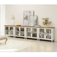 thumbnail image 7 of WAMAPT Sideboard Buffet Cabinets with 8-Glass Door, Kitchen Storage Cabinets, Wood Coffee Bar Tables with Adjustable Shelf, Accent Sideboard Table for Dining Room, Living Room, White (4 PCS), 7 of 7