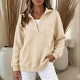 thumbnail image 2 of GUACER Long Sleeve Sweatshirts for Women Stand Collar Trendy Sport Loose Pullover Tops with Pockets, 2 of 9