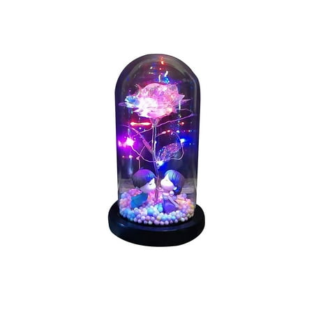 

Enchanted Rose rose light rose light up Glass Rose dome rose light Dome For Valentines Gifts LED Rose Lamps Battery Powered Red Rose