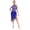 Blue, variant on Doomiva Latin Dance Dress Salsa Ballroom for Women Flower Lace Bodysuit Tops with Tassels Skirt Blue XL