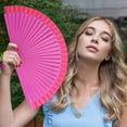 thumbnail image 2 of Wooden Folding Fan Portable Summer Handheld Cooling Fan Decoration Dance Performance Props Party Costume Accessories, 2 of 8