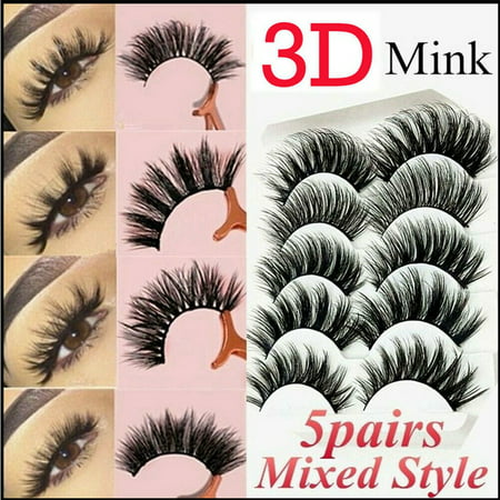 3D Eyelashes,Mink Eyelashes False Eyelashes Set for Natural Look - 3D