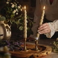 thumbnail image 2 of WYZworks 10" Flameless LED Taper Candles – Full Twisted Spiral – Sand Biege, Set of 6 – Remote, 2/4/6/8-Hr Timer (24-hr Memory), Bottom On/Off Button, Dimmable, Battery Operated, Flicker/Steady, 2 of 7
