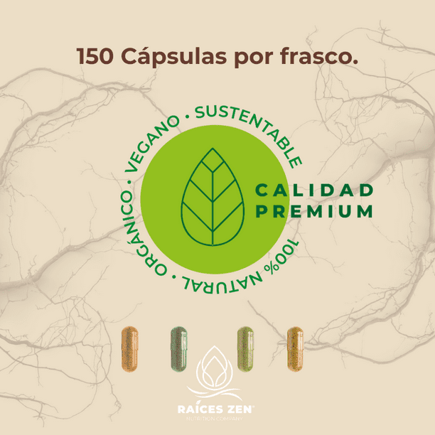 Ácido Alfa Lipoico+ L-Carnitina y Biotina Raíces Zen 120 Cápsulas