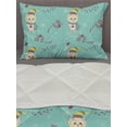 thumbnail image 3 of Owl Print Comforter & Sham Bedding Set, New Year Winter Themed Pattern with Bird Snowflakes and Branches, 3 pcs Duvet Set Microfiber Filling Quilt, 5 Sizes, Seafoam Multicolor, by Ambesonne, 3 of 4