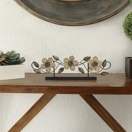 - Stratton Home Decor Stamp Wood Flower Table Top