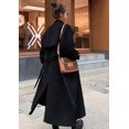 thumbnail image 2 of sicmoss Women's Black Double Breasted Wool Pea Coat Notch Lapel Midi Winter, 2 of 6