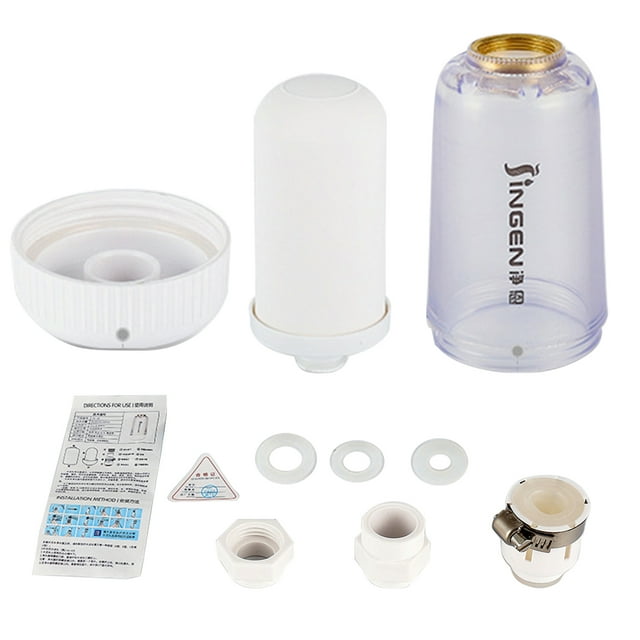 Purificador de agua para grifo de cocina, hogar, filtro de agua para grifo de fregadero, boquilla purificadora, filtro, 1 cartucho de filtro.