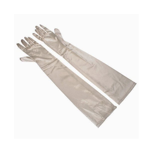 Sonducket 1 par de guantes de tela reutilizables de repuesto transpirables de Color sólido lavables de manga larga Cosplay guantes de boda para niñas Disfraces de disfraces blanco beis Sonducket AP013260-09