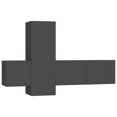 thumbnail image 2 of vidaXL 3 Piece TV Cabinet Set Gray Chipboard, 2 of 12