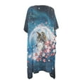 thumbnail image 5 of DISNIMO Galaxy Wolf Print Womens Kimono Swimsuit Coverups Cherry Blossom Print Cardigan Casual Loose Swimwear Cover Up Summer Half Sleeve Bikini Coverup, 5 of 6