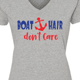 thumbnail image 4 of Inktastic Boat Hair Don't Care, Anchor, Sailing - Red Blue Women's V-Neck T-Shirt, 4 of 5