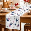 thumbnail image 5 of Red Blue Diamond Table Runner 70 Inches Long Farmhouse Dress Scarves, Modern Geometric Middle Century White Dining Tablerunner for Coffee Table/Kitchen Island/Party Décor, 13" x 70", 5 of 8