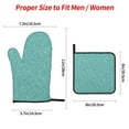 thumbnail image 2 of Cauagu Teal Green Glitter Print Oven Mitts and Pot Holders 4 pcs Set,Extra Thicken Long Kitchen Oven Glove Potholders BBQ Gloves-Oven Mitts and Pot Holders(11 Inch), 2 of 6