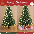 thumbnail image 4 of 30 Inch Christmas Tree Skirt – Velvet Plush Tree Mat, Soft Thickened Polyester with Red Ties, Single-Sided Printing, Available in 30in/36in/48in, Perfect for Holiday Xmas Tree Decoration, 4 of 7