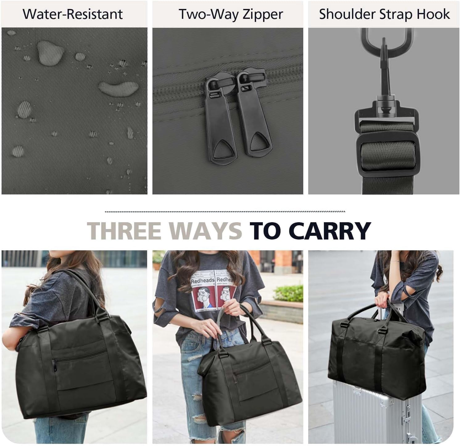 Kwuty TOPBAG Travel Duffle Bag, Waterproof Weekender Carry On Tote Bags for Women, Sport Gym Bag for Men, Hospital Bag for Labor and Delivery, Overnight Luggage Bag with Trolley Sleeve Coral Pink