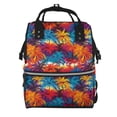 thumbnail image 1 of Fotbe Colorful Hawaii Palms Mochila Maternidad - Lona de Sarga Impermeable, Mochila de Pañales de Gran Capacidad con Múltiples Bolsillos y Correas Ajustables, 1 of 6