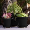 thumbnail image 4 of Bloem 14" Black Round Planter Pot Caddy with Wheels, 100lb Capacity, 4 of 5