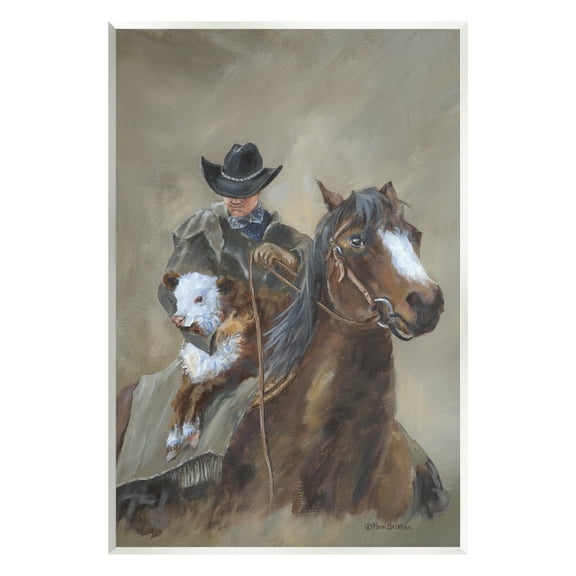 Stupell Ranch Cowboy Western Horse Animals & Insects Painting Wall Plaque Unframed Art Print Wall Art