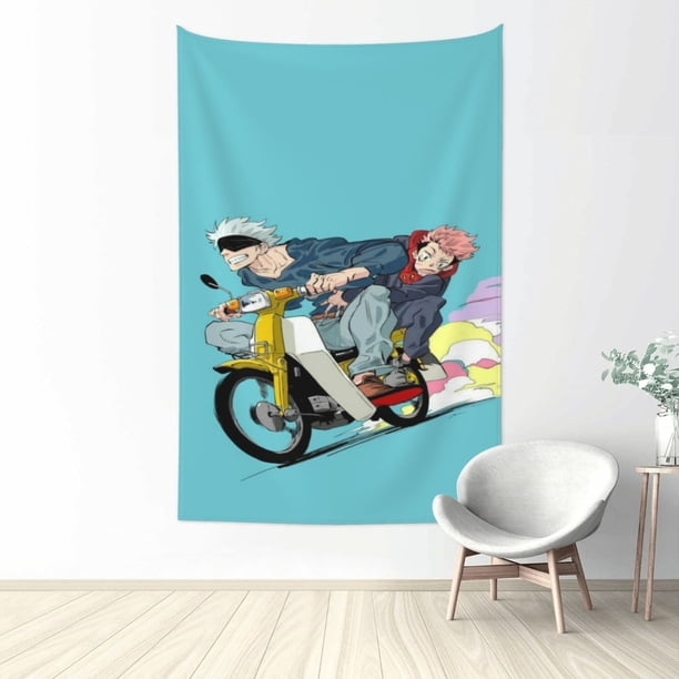 Tapiz de Yuji Itadori para dormitorio, estampado artístico para colgar en la pared, póster estético, decoración de fondo, tapices para sala de estar, dormitorio, regalo para fanáticos, 60 x 51