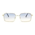 thumbnail image 2 of Classic Dimensional Metal Rim Rectangle Dad Fashion Sunglasses Gold - Navy, 2 of 4
