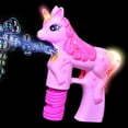 thumbnail image 4 of Haktoys Unicorn Bubble Shooter Gun | Battery Operated Bubble Blaster Toy with LED Flashing Lights for Toddlers and Kids | Parent-Friendly Noise-Free Design, Extra Refill Bottle (Batteries, 4 of 5