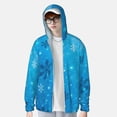 thumbnail image 2 of Disketp Winter With Snowflakes for Men's Sun Protection Hoodie Performance Long Sleeve Fishing Outdoor Lightweight-Small, 2 of 7
