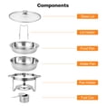 thumbnail image 2 of Ourlova Ensemble de Plats Anti-Frottement pour Buffet, Lot de 2, 5 Qt, Plats Ronds en Acier Inoxydable pour Buffet avec Support de Couvercle et Couvercle en Verre, Serveurs et Réchauds de Buffet, 2 of 7