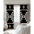 thumbnail image 3 of Black White Boho Blackout Curtains 54 Inches Long for Bedroom, Modern Western Aztec Abstract Geometric Thermal Insulated Room Darkening Black Out Window Curtain Panels Grommet Drapes for Living Room, 3 of 8