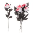 thumbnail image 2 of Rosas de seda falsas para Halloween, centro de mesa, decoración de Fez, flores de jardín falsas blanco y rojo, 2 of 9