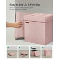 thumbnail image 5 of SONGMICS Small Storage Ottoman Foot Rest, 15 x 15 x 15 Inches, 660 lb Load Capacity, for Living Room, Bedroom, Dorm, Jelly Pink, 5 of 5