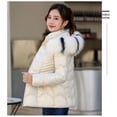 thumbnail image 3 of Women's Winter Down Cotton Parka Shiny Colors Faux Fur Hoodie Warm Slim Fit Quilted Coat, 3 of 4