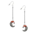 thumbnail image 2 of Delight Jewelry Silvertone Small Crescent Moon Santa - Silver-tone Long Sparkle Dangle French Earrings, 2 of 4
