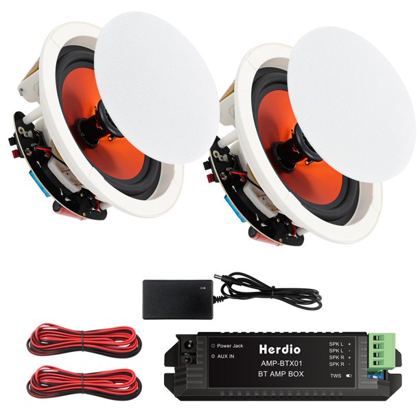 Parlantes Bluetooth de Techo Herdio 8" 400W Empotrables de 2 Vías