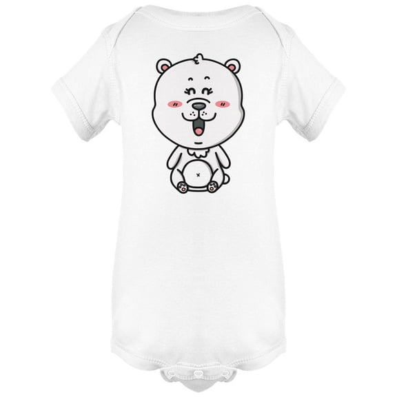 Kawaii Happy White Bear Bodysuit Infant -Image by Shutterstock, Newborn