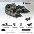 thumbnail image 3 of Gymax Inflatable Float Tube w/ Flippers Fish Ruler Rod Holder Storage Pockets Pump, 3 of 10