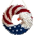 thumbnail image 1 of Corona de águila del 4 de julio con diseño de patriota estadounidense, corona colgante patriótica de gloria para decoración de puertas y paredes, guirnalda de independencia del 4 de julio con, 1 of 6