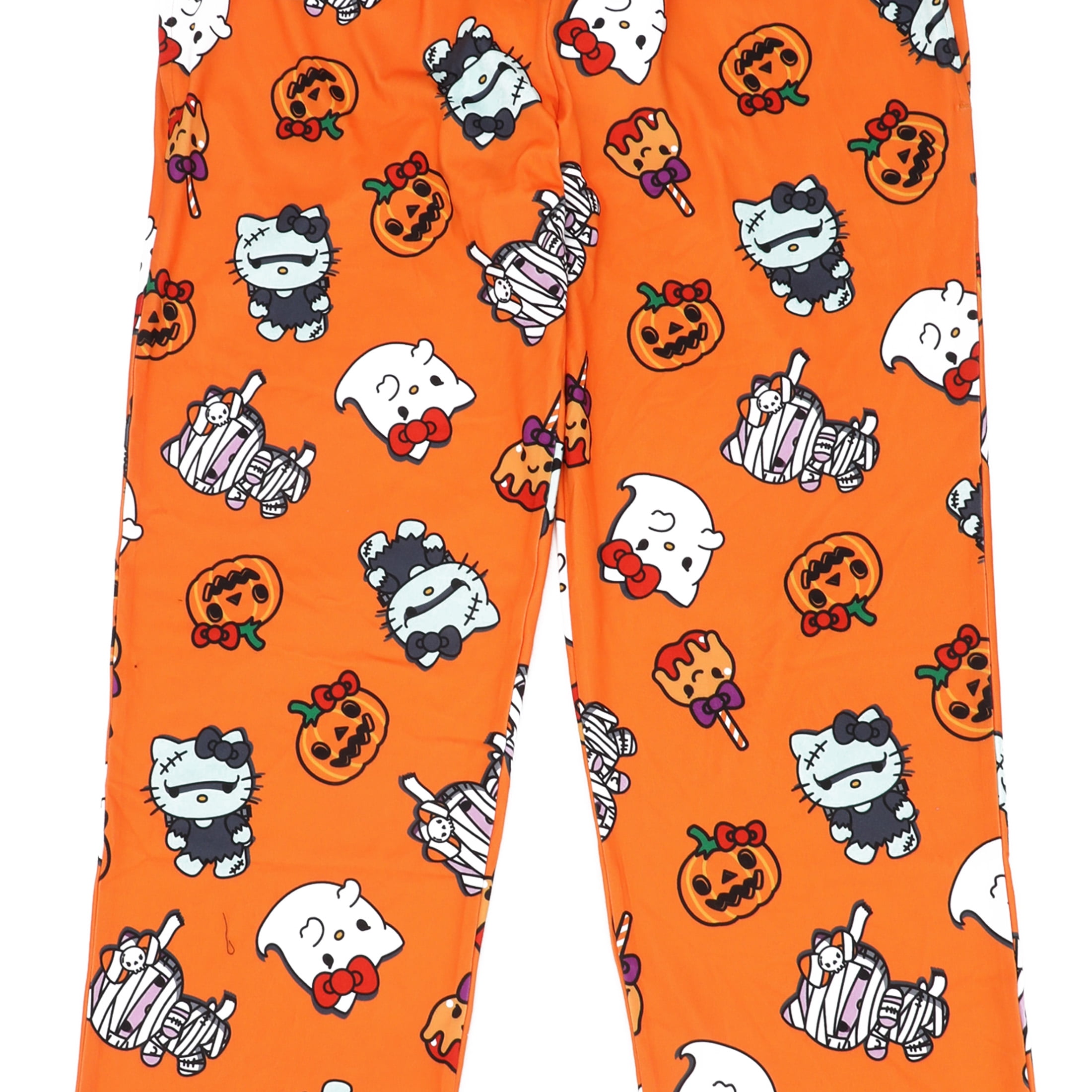 Hello Kitty Halloween Costumes Women's Orange Sleep Pajama Pants-Medium