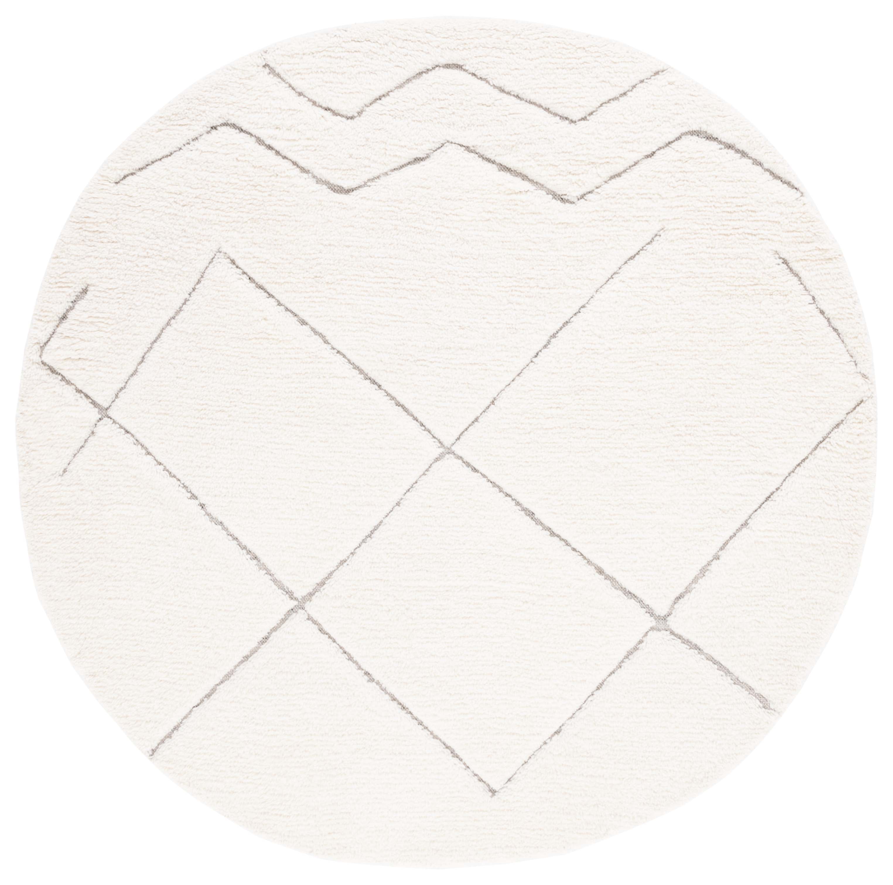 Safavieh Kenya Autumn Diamond Area Rug, Ivory/Gray, 6' x 6' Round