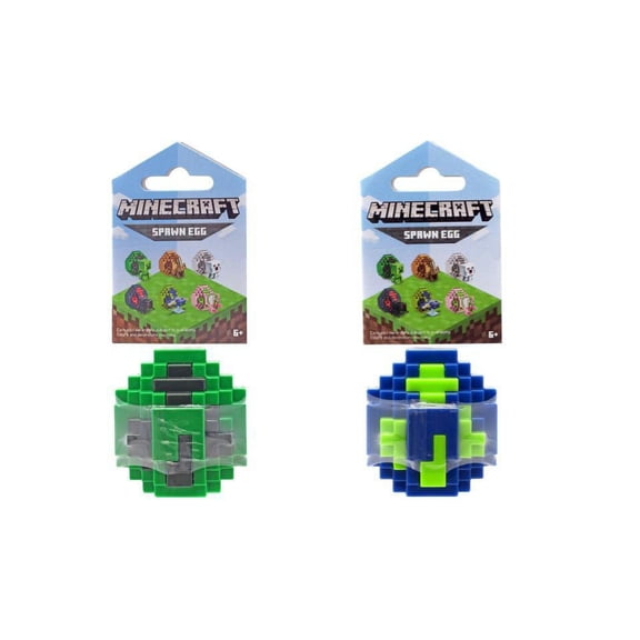 Bundle of 2 - Minecraft Spawn Egg Mini Figure |Green Creeper + Blu/Green Phantom