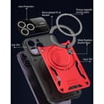 thumbnail image 6 of for iPhone 11 Pro Case with 360° Rotatable Invisible Ring Stand, Large Window Design Compatible with Magsafe, -Grade Protection Shockproof Phone Cover for Women Men, Red, 6 of 7