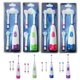 thumbnail image 3 of Cepillo de dientes eléctrico giratorio impermeable con 3 cabezal de cepillo, azul Feliz Sencillez, 3 of 5