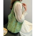 thumbnail image 2 of Woven Tote Bag for Wineb Crochet Hobo Bags Beaded Shoulder Bag Trendy Knit Hollow Summer Beach Handbag Purse, 2 of 7