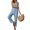 Light-blue, variant on Sleeveless Women Denim Jumpsuit Casual Loose Straight Button Bib Pants