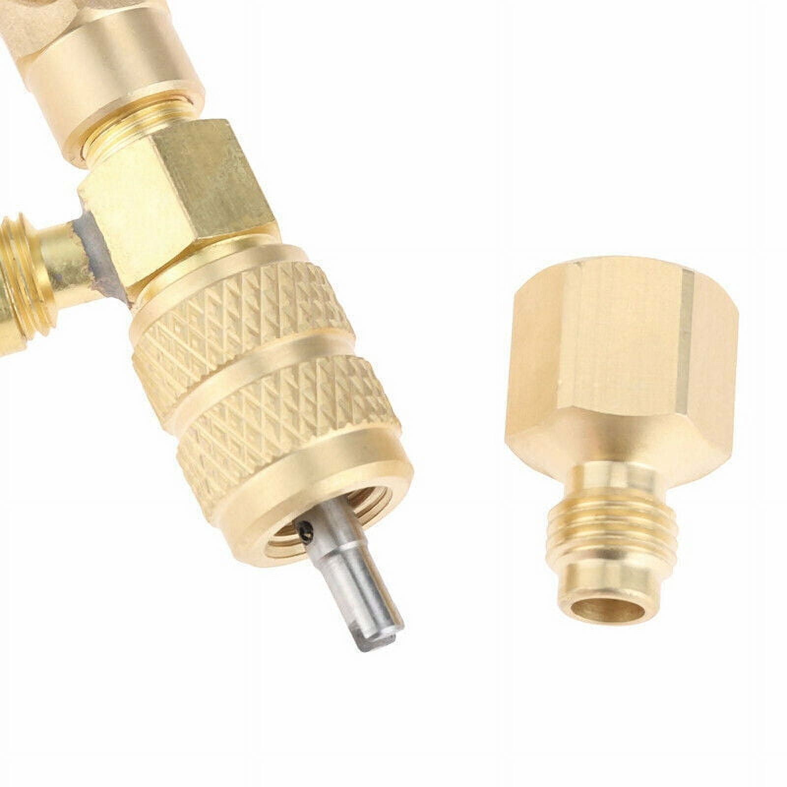 1x Valve Core Remover Installer, AC HVAC Schrader Valve Core Remover Dual Size 5/16" and 1/4" Port Installer Tool