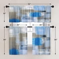 thumbnail image 5 of 36 Inch Kitchen Curtains Light Blue and Grey Abstract Art Window Curtains and Valances Set of 3,White Modern Art Background Short Tier Curtain for Kitchen,Vintage Small Kitchen Decor, 5 of 5